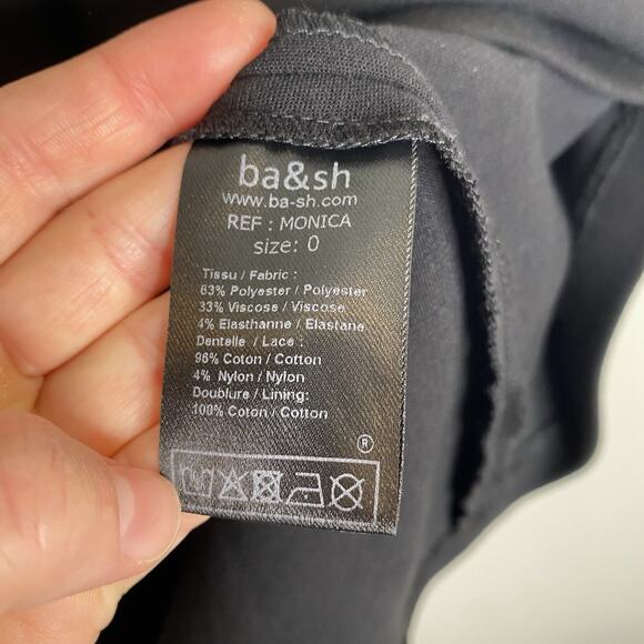 Ba&sh Monica Black Skater Mini Dress Size 0 - Picture 4 of 6